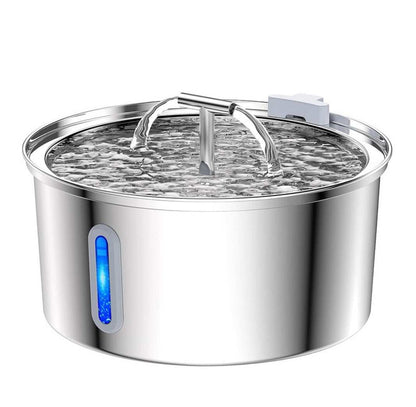 Stainless steel pet water dispenser with large capacity for cats and dogs