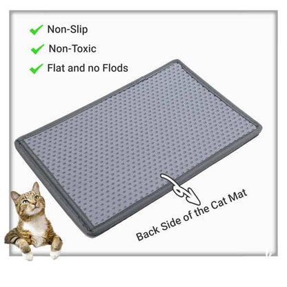 Grey double layer Cat Litter Box Mat with splash and urine proof EVA material