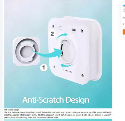 DownyPaws 4000mAh smart cat odor purifier for litter box with USB charging and quiet operation