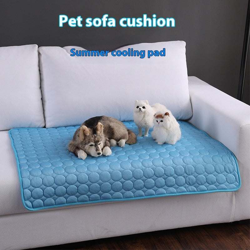 Extra large dog cooling mat with ice silk fabric for summer heat relief and pet comfort