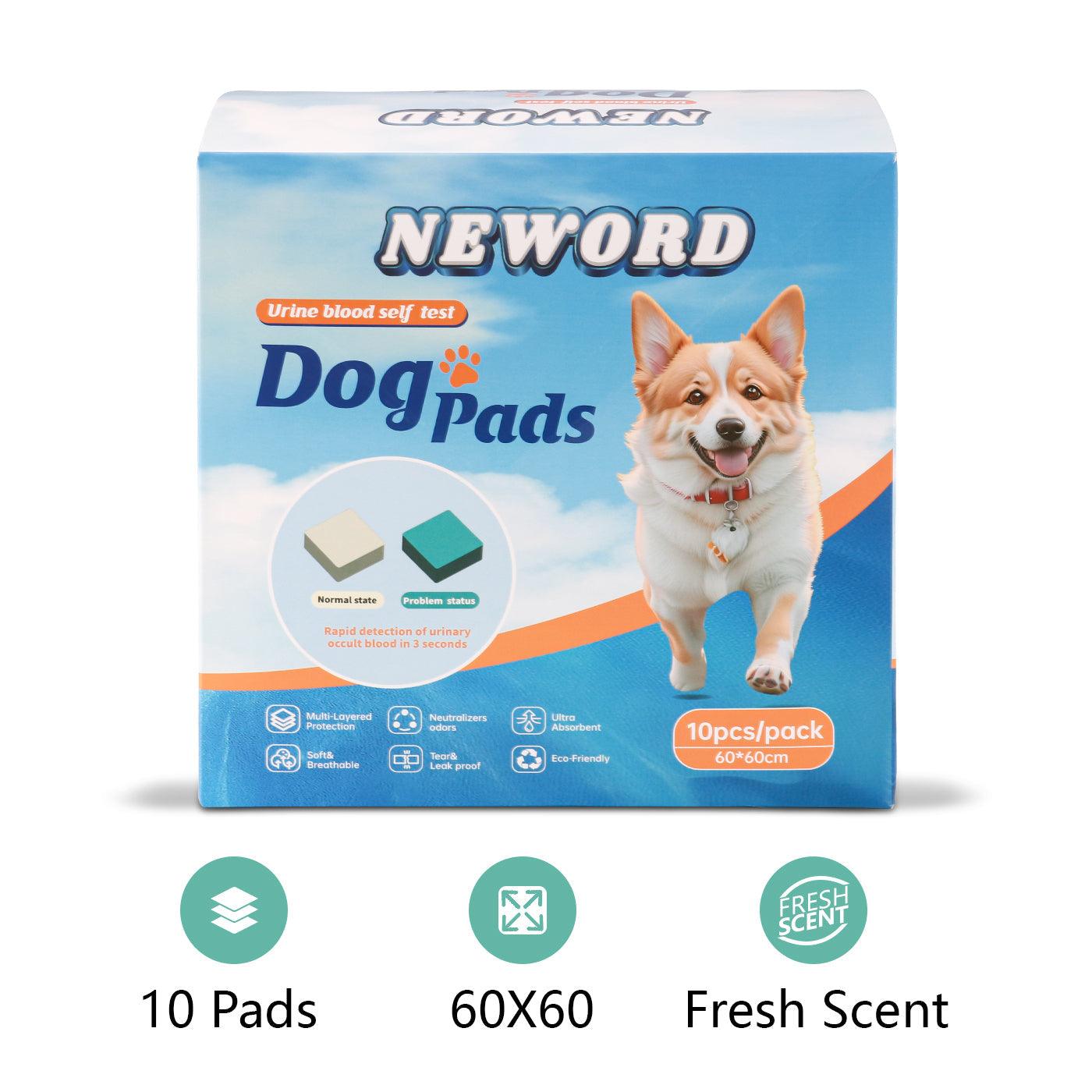 Box of 10 dog detection urine pads for pet hygiene and training