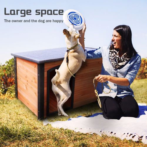45"Dog House wooden outdoor and indoor kennel with waterproof elevated feet