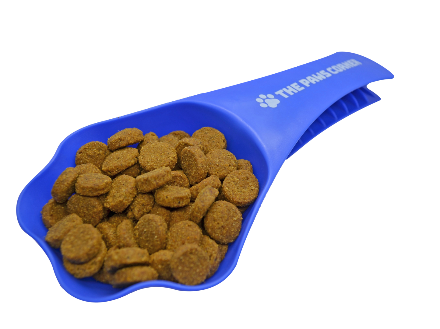 2in1 paw-shaped durable pet food scoop with clip and 1-cup measurement
