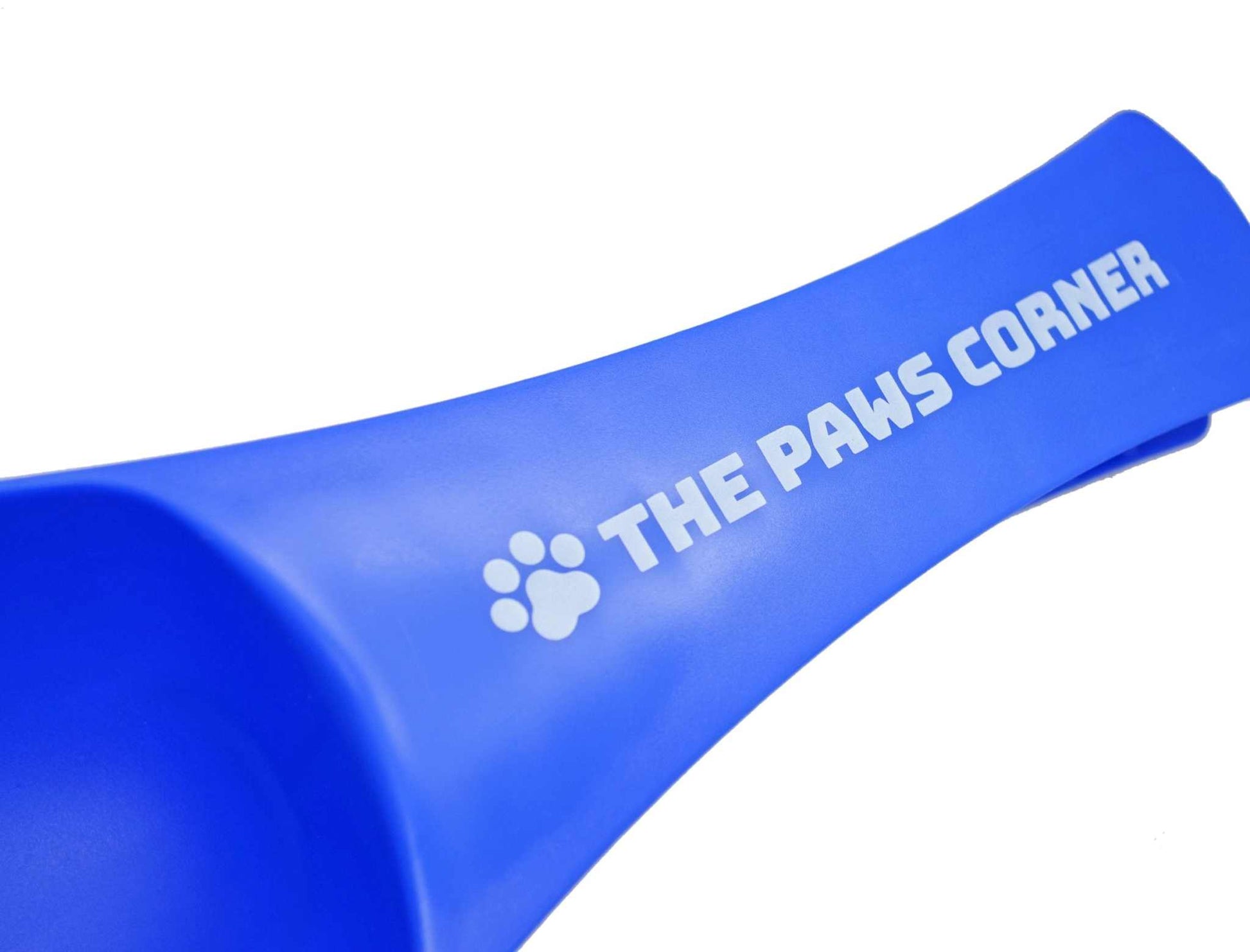 Paw-shaped durable pet food scoop with 1-cup measurement and clip by The Paws Corner