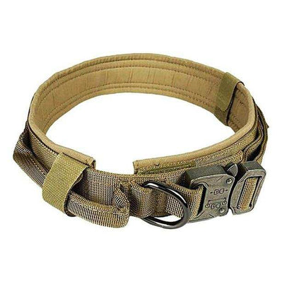 Durable military tactical dog collar with handle and quick-release buckle for fast shipping