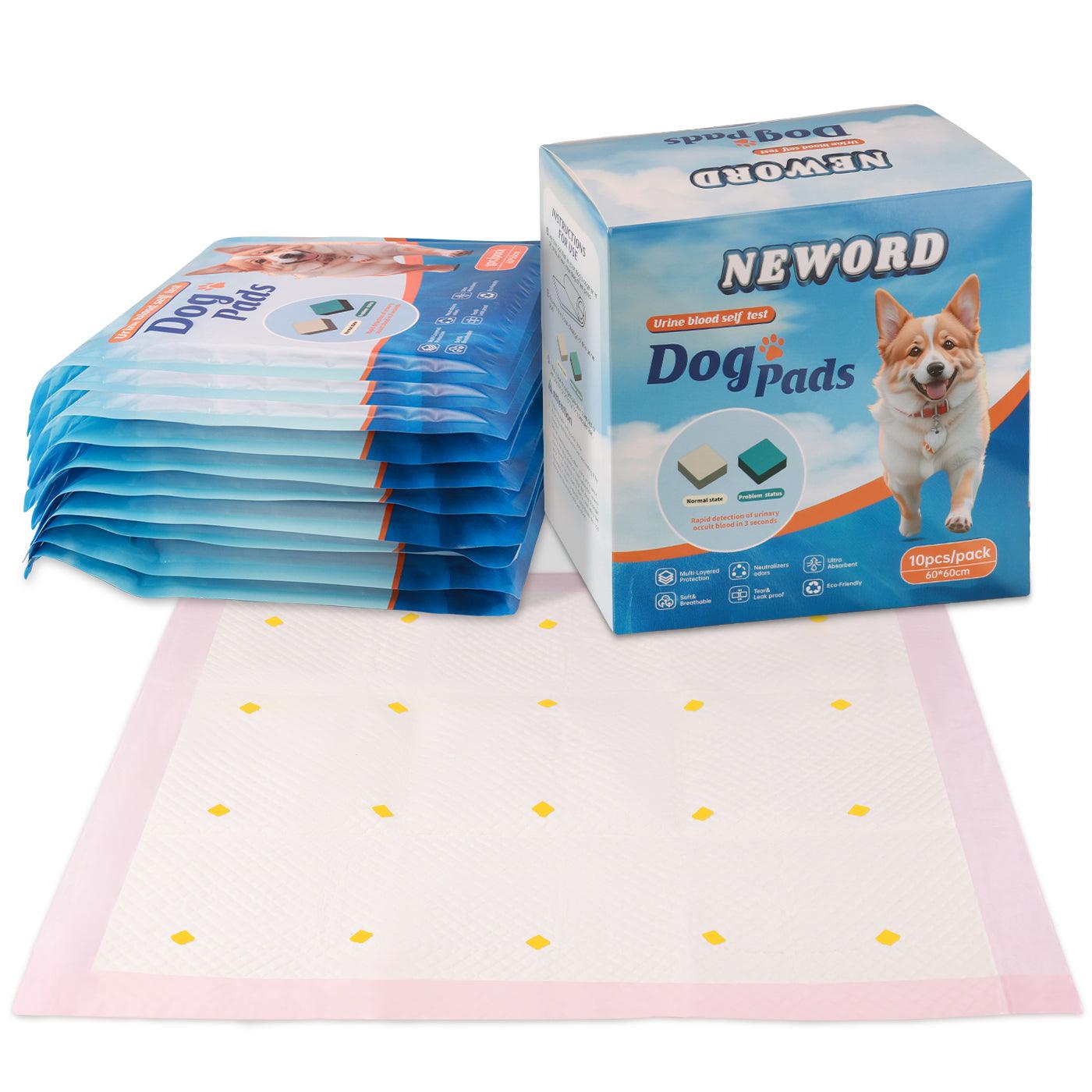 Box of 10 dog detection urine pads for pet training and hygiene