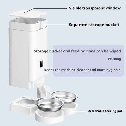 Multiple Smart Pet Automatic Feeders With Timed And Quantitative Feeding