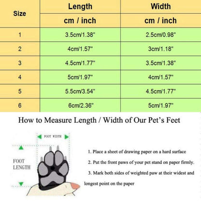 Set of 4 anti-slip dogs winter warm shoes with breathable lining and reflective strips for safety