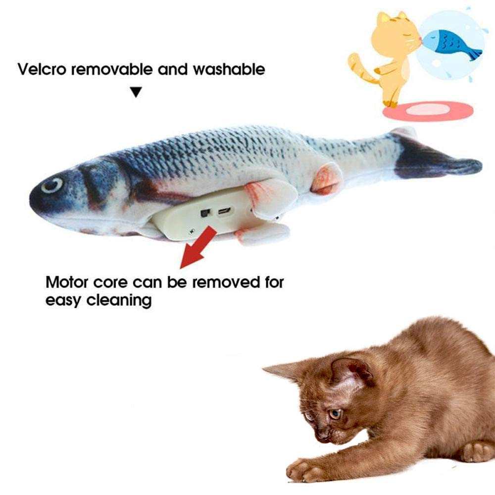 Electric flipping fish toy for cats, durable, non-toxic, promotes exercise and fun
